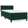 vidaXL Boxspring met matras fluweel donkergroen 90x200 cm