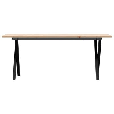 vidaXL Salontafel X-frame 110x40x45 cm massief grenenhout en gietijzer