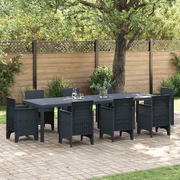 vidaXL Tuin Eettafel Antraciet 300 x 100 x 73 cm poly rattan