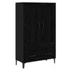 vidaXL Hoge kast Zwart eiken 70 x 31 x 115 cm Bewerkt hout