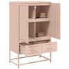 vidaXL Hoge kast 68x39x111,5 cm staal roze