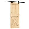 vidaXL Schuifdeur 80 x 210 cm Massief Grenenhout (Niet-Behandeld)