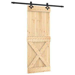 vidaXL Schuifdeur 80 x 210 cm Massief Grenenhout (Niet-Behandeld)