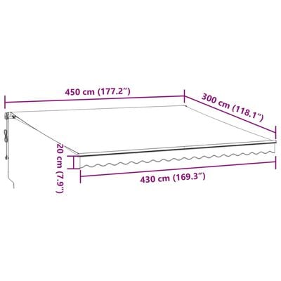 vidaXL Luifel automatisch uittrekbaar 450x300 cm bruin