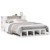 vidaXL Bed met boekenkast zonder matras massief hout wit 140x200 cm