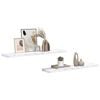 vidaXL Wandplank 2 pcs Wit Marmer 120 x 23,5 x 4 cm Bewerkt hout