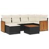 vidaXL 7-delige Loungeset met kussens poly rattan zwart