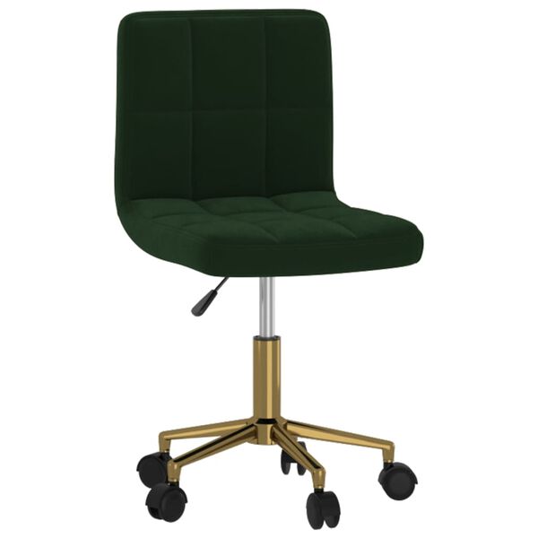 vidaXL Eetkamerstoelen draaibaar 4 st fluweel donkergroen