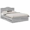 vidaXL Bedframe met lade Grijze Sonoma 160 x 200 cm Ingenieurshout
