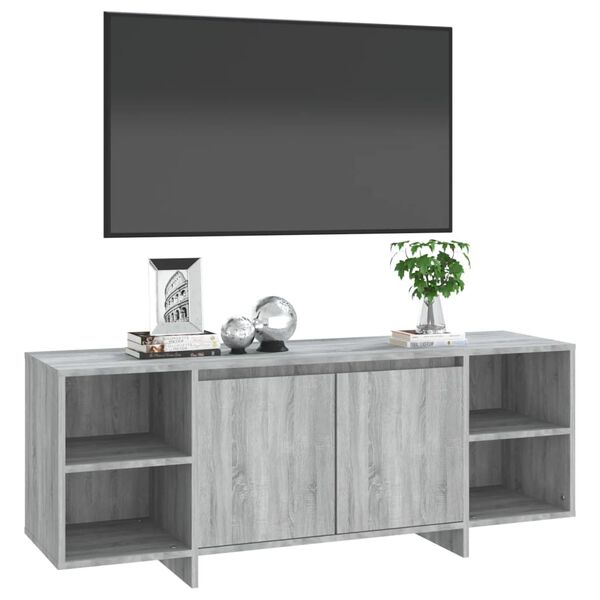 vidaXL Tv-meubel 130x35x50 cm bewerkt hout grijs sonoma eikenkleurig