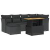 vidaXL 7-delige Loungeset met kussens poly rattan zwart