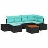 vidaXL Tuinbankenset 7 st Zwart poly rattan