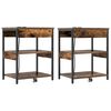 vidaXL Nachtkastje 2 st Gerookt eiken 41 x 31 x 51 cm Bewerkt hout