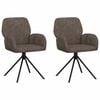 vidaXL Draai Eetstoelen 2 st Nep Suede Leer Donkergrijs