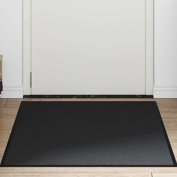 vidaXL Deurmat 90x120 cm zwart