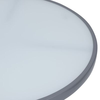 vidaXL Tuintafel 60 cm staal en glas lichtgrijs