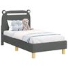 vidaXL Peuterbedframe met hoofdbord Donkergrijs 70 x 140 cm Stof
