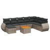 vidaXL 9-delige Loungeset met kussens poly rattan grijs