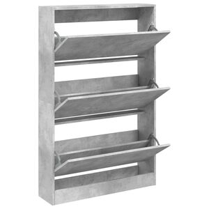 vidaXL Schoenenkast 80x21x125,5 cm bewerkt hout betongrijs
