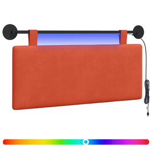 vidaXL Hangend hoofdbord Met LED-verlichting Rood-oranje Katoen Stof