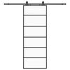 vidaXL Schuifdeur met beslagset 76x205 cm ESG glas zwart