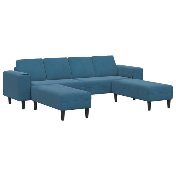 vidaXL Woonkamer Bank 3 pcs Blauw