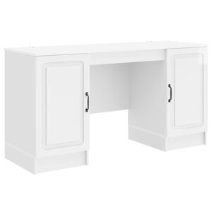 vidaXL Bureau Hoogglans Wit 142,5 x 50 x 75 cm Bewerkt hout