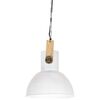 vidaXL Hanglamp industrieel rond 25 W E27 32 cm mangohout wit