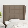 vidaXL Hoofdbord met randen 103x23x118/128 cm stof taupe