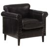 vidaXL Fauteuil echt leer zwart