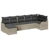 vidaXL Tuin Sofa Set 7 st Lichtgrijs poly rattan