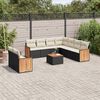vidaXL 10-delige Loungeset met kussens poly rattan zwart