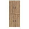vidaXL Hoge kast 2 pcs Artisan Eiken Bewerkt hout