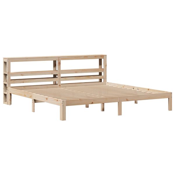 vidaXL Bedframe met hoofdbord massief grenenhout 180x200 cm
