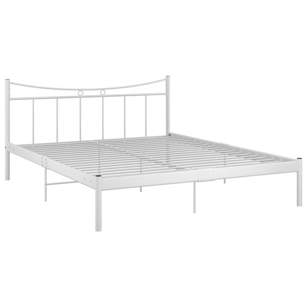vidaXL Bedframe metaal wit 160x200 cm