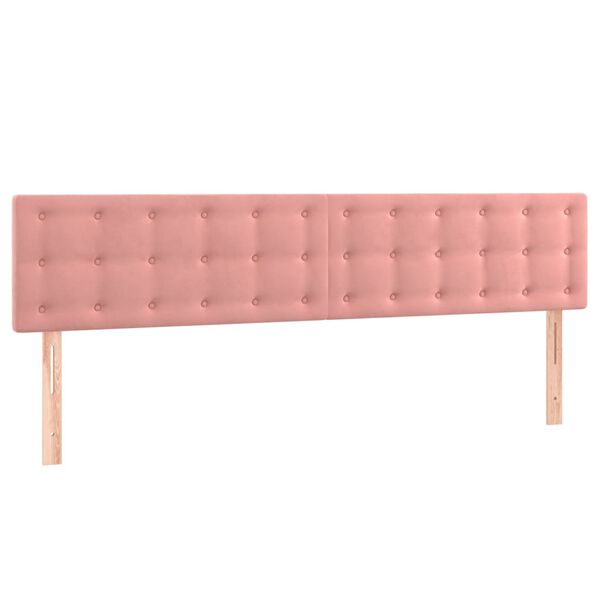 vidaXL Hoofdborden 2 st 90x5x78/88 cm fluweel roze