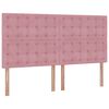 vidaXL Ottoman bed met matrassen 200x200cm fluweel roze