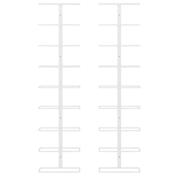 vidaXL Wijnrekken 2 st wandmontage voor 9 flessen ijzer wit