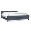 vidaXL Boxspring met matras fluweel donkergrijs 200x220 cm