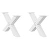 vidaXL Salontafelpoten 2 st X-vormig 70x(42-43) cm staal wit