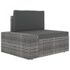 vidaXL 6-delige Loungeset met kussens poly rattan grijs