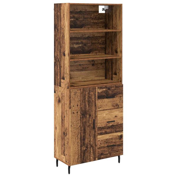 vidaXL Hoge kast met lade 2 pcs Oud Hout Bewerkt hout