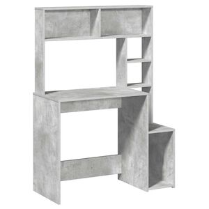 vidaXL Bureau met schappen 100x45x140 cm bewerkt hout betongrijs