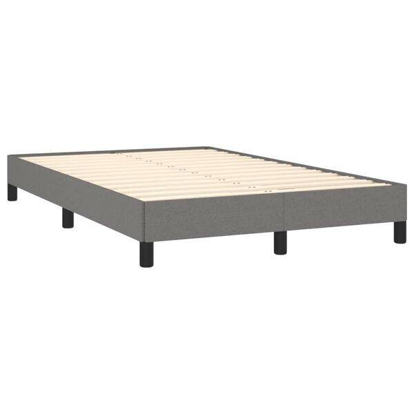 vidaXL Boxspring met matras stof donkergrijs 120x190 cm