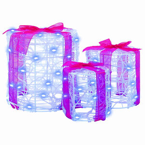 vidaXL Decoratie voor Geschenkdoos 3 st Blauw 20 x 20 x 21 cm Acryl