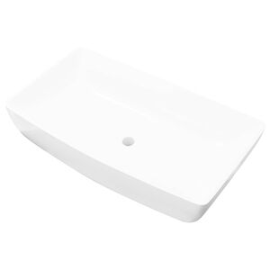 vidaXL Luxe keramische rechthoekige wasbak 71 x 39 cm (wit)