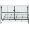 vidaXL Dubbele poort met deur 300x150 cm gepoedercoat staal