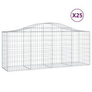 vidaXL Schanskorven 25 st gewelfd 200x50x80/100 cm ijzer