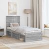 vidaXL Bedframe Grijs Sonoma 75 x 190 cm Massief grenenhout