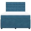 vidaXL Boxspring met matras fluweel blauw 160x200 cm
